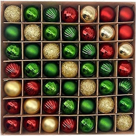 49 boules de Noël décoratives pour sapin, 3 cm, incassables, petites boules à suspendre B (1/5)