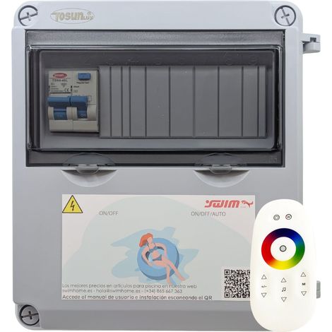 Transformador 150W 12V/DC caja IP65 Control Remoto RGB WiFi y Protección Diferencial