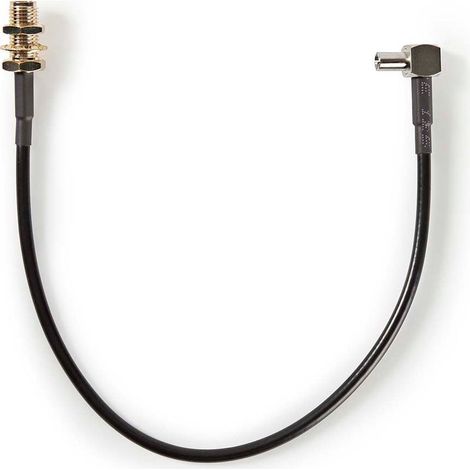 Cable dantenne sma femelle ts9 plaque or 50 ohm protection monocoque 020 m rond pvc noir boite (1/3)