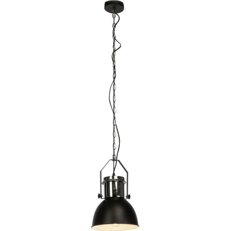 BRILLIANT lampe Salford suspension 23cm noir / chrome  1x A60, E27, 60W, adapté aux lampes standard (non incluses)  Échelle A ++ à E  La chaîne peut être raccourcie (1/3)