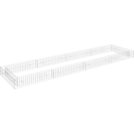 Aiuola rialzata in gabbione di acciaio zincato 400 x 100 x 20 cm Argento 020039896
