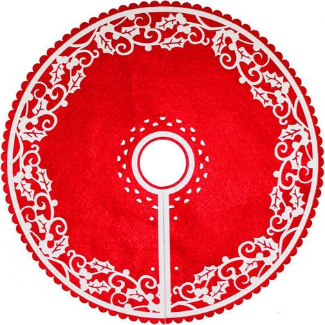 Jupe de sapin de Noël 30,5 cm, motif floral – DELKEVIC (1/5)