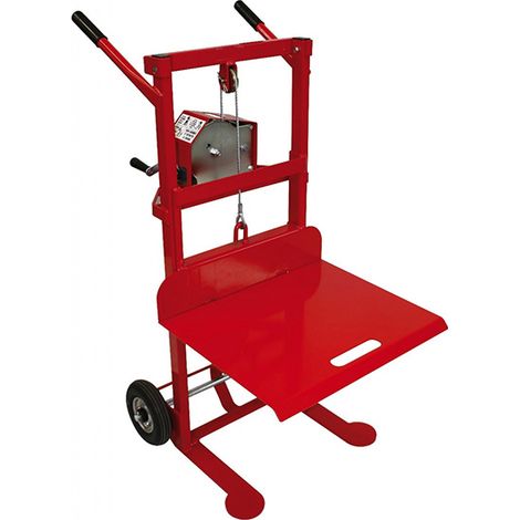 Diable élévateur avec plateau amovible - Roues gonflables - Diable pour manutention de charges sur chantier - Charge max 150 kg - 300209-PG