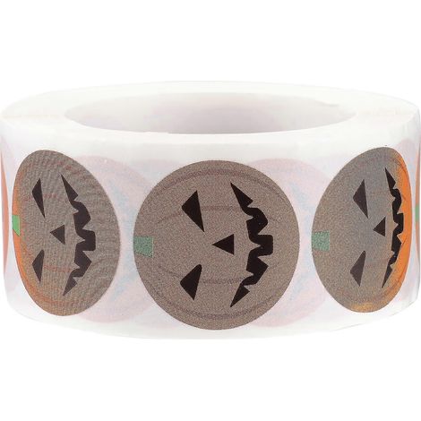 Rollo de pegatinas adhesivas de calabaza de Halloween (1/2)