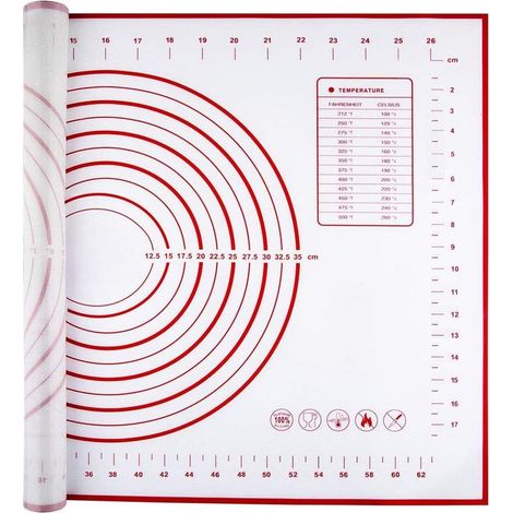 Tapis de cuisson en silicone,tapis de cuisson antiadhésif 70x50cm,tapis roulant antidérapant avec mesure pour biscuits fondants,biscuits,pate à pizza (1/5)