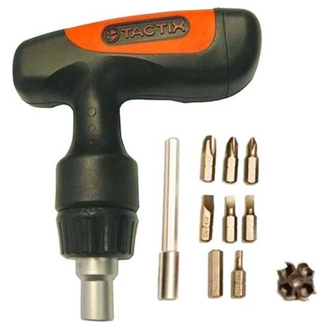 TACTIX - CACCIAVITE PROFESSIONALE A CRICCHETTO + 10 ACCESSORI