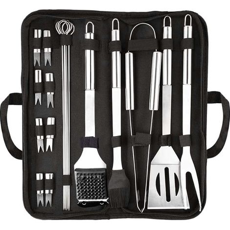 Accessoires pour barbecue, ensemble de 20 accessoires pour barbecue, outils de barbecue en acier inoxydable, accessoires haut de gamme complets pour les grillades en extérieur-AquaForge (1/5)