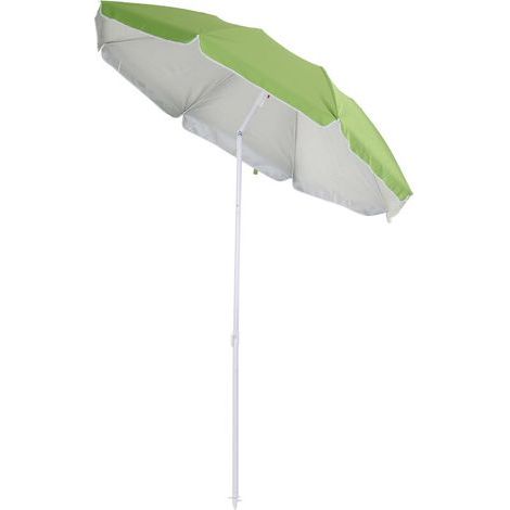 Parasol inclinable octogonal de plage Ø 150 cm tissu polyester haute densité anti-UV mât démontable sac de transport inclus vert (1/5)