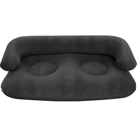 Inflatable Sofa, Pneumatic Sofa Chair/Bench with Lumbar Support, U-Shaped Backrest, PVC Armrests, Pleasant Touch, Quick Inflation Valve, Black, Size 3 (1/5)