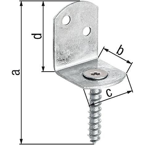 Equerre pour cloture forme L 83x32mm, inox