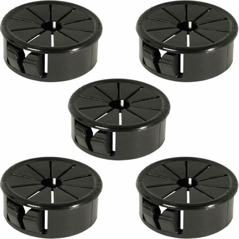 – Lot de 5 passe-fils encastrables – Pour câbles de 3,2 à 25,4 mm – Matériau polyamide 6.6 – Installation propre et ordonnée (1/2)