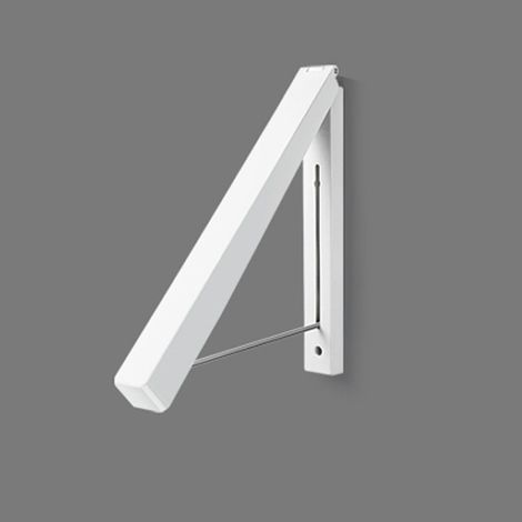 Porte-étendoir mural extensible blanc 1 pc à installation sans perforation pour séchage de linge dans la chambre/office (1/5)