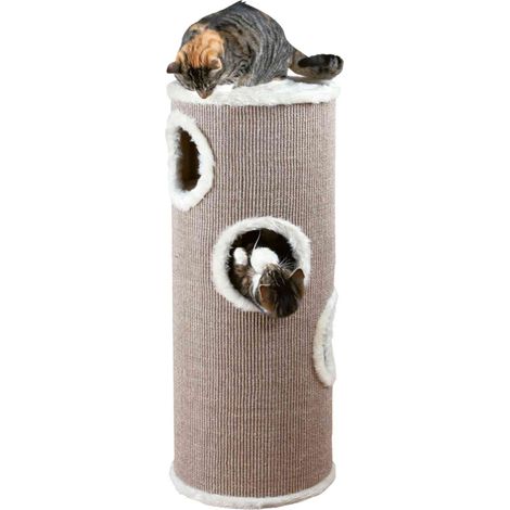 Arbre à chat marron et crème 100 cm – 4 niveaux – Bois robuste – Sisal résistant – Pour chats de tous âges – Trixie (1/7)