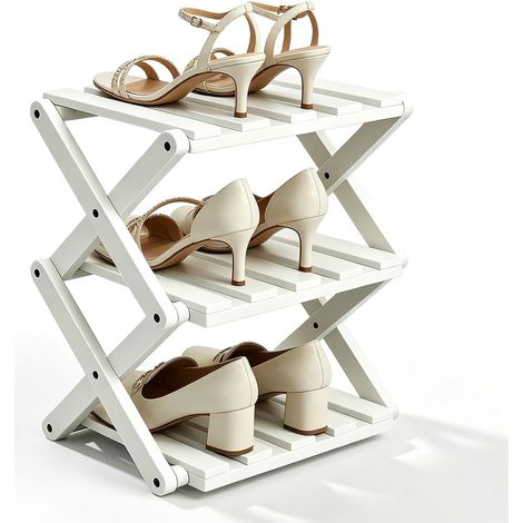Petite étagère à chaussures de 30 cm de large : étagère à chaussures pliable, sans installation, étagère à chaussures étroite, peu encombrante pour l'entrée de la chambre à coucher, le (1/5)