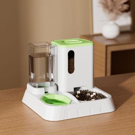 Distributeur Automatique Nourriture Eau - 2-en-1 Antidérapant Grande Capacité pour Chiens Chats Lapins - 1 Pièce (1/5)