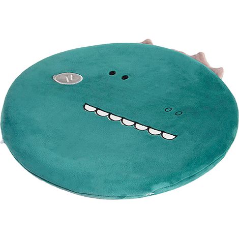 Coussin rond en coton à mémoire de forme, en forme de dinosaure mignon, avec housse amovible douce, vert, 40 x 40 x 4,5 cm (1/5)