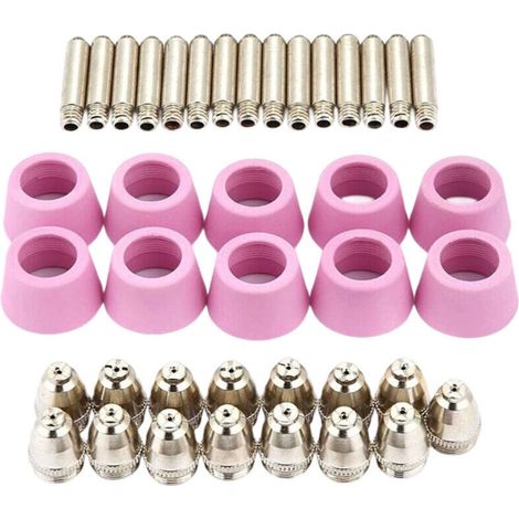 40pc/Set AG60 SG55 Plasma Cutter Coupe Torche Electrode Buses Tasses Kit Plasma Cutter Accessoires Acier Mill Plasma Cutter Accessoires, pour SG55, AG-60 Torche, CUT60, LGK60, P-60