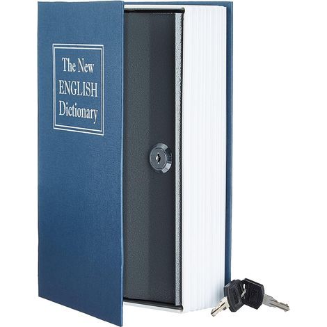 Versteckter, buchförmiger Tresor mit Schlüssel – Versteckter Tresor – Blau – (1/5)