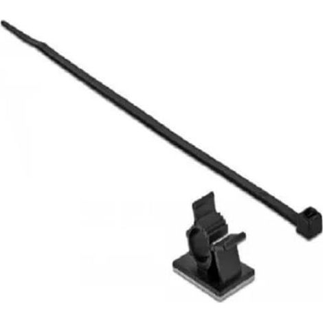 SERRE-CÂBLE 37 X 18 MM AVEC SERRE-CÂBLE L 300 X L 4,8 MM NOIR DELOCK 18880