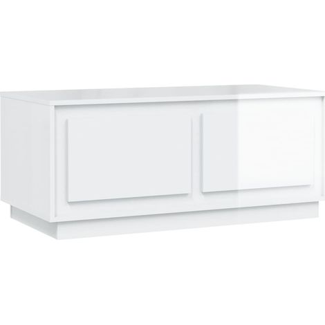 Maison Exclusive - Couchtisch Hochglanz-Weiß 102x50x44 cm Holzwer