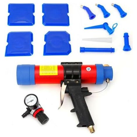 Kaelt - Cartouche d'air chaud comprimé 310 ml, distributeur pneumatique, pistolet à silicone, pistolet à calfeutrer, ensemble de pistolets à calfeutrer pour cadres en verre (1/4)