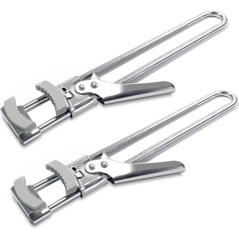 Ouvre-boîte 2 pièces,ouvre-bocal manuel réglable en acier inoxydable,ouvre-bouteille compatible avec la plupart des bouchons à vis