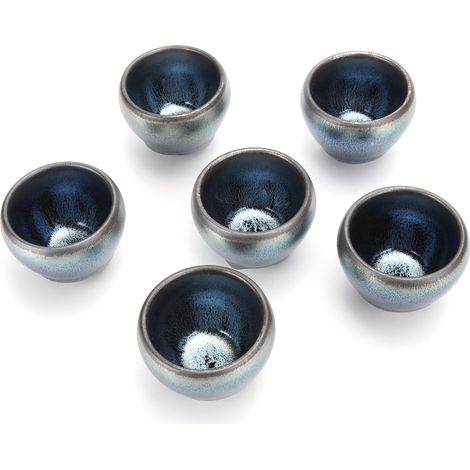 6-teiliges Set Teetassen aus Keramik, Kung-Fu-Teegeschirr, Trinkgefäße, Accessoires für die Heimdekoration, blaue Ausführung (1/5)
