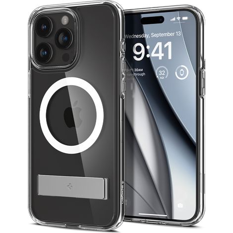 Ultra Hybrid S MagSafe Hülle mit Ständer für iPhone 15 Pro, transparent (1/5)