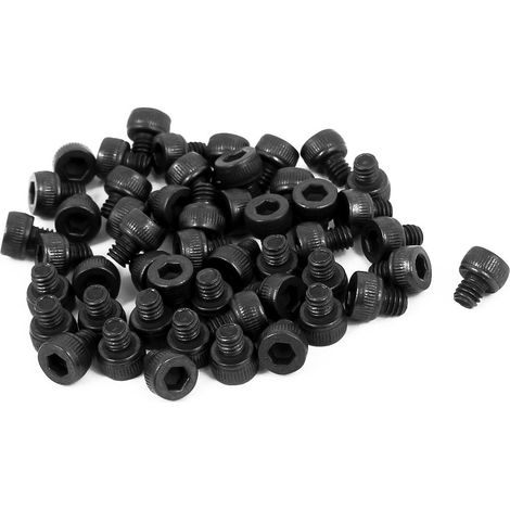 M4x4mm Vollgewinde Innensechskant Rändelschraube Schraube Schwarz 50St (1/2)