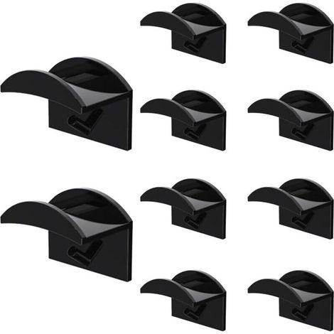 10 schwarze Huthaken, Huthaken Wandhalterung, Wandhalterungen für Baseballkappen, einfache Installation, kein Bohren, Kappenhalter (1/5)