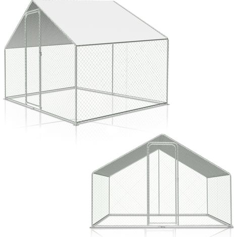 Freilaufgehege – Hühnerstall aus Metall begehbar, Tür & Riegel – Freigehege für Hühner, Kleintiere & Pflanzen - 3x2x2m mit 6 m² Lauffläche (1/5)