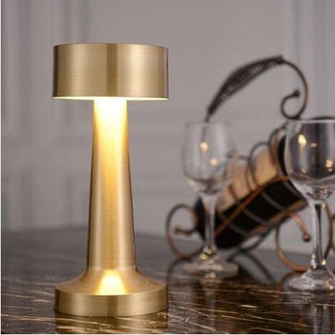 Kabellose LED-Touch-Nachttischlampe, wiederaufladbare USB-Tischlampe, leistungsstarke batteriebetriebene Schreibtischleuchte, 3 Farbtemperaturen, für Restaurants (1/5)