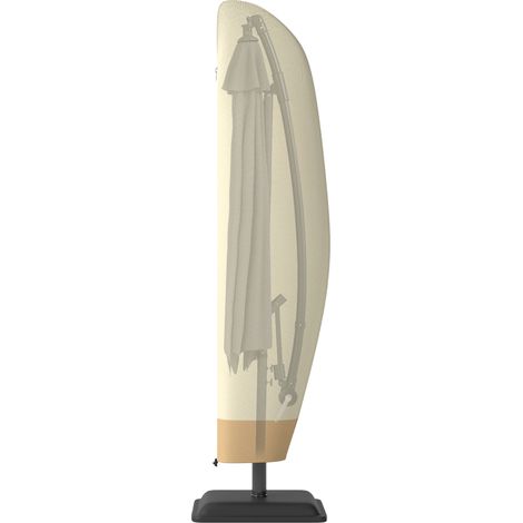 Copertura per Ombrellone 3x3 m Impermeabile, Custodia Copri Ombrellone a Sbalzo con Cerniera e Laccio, Beige