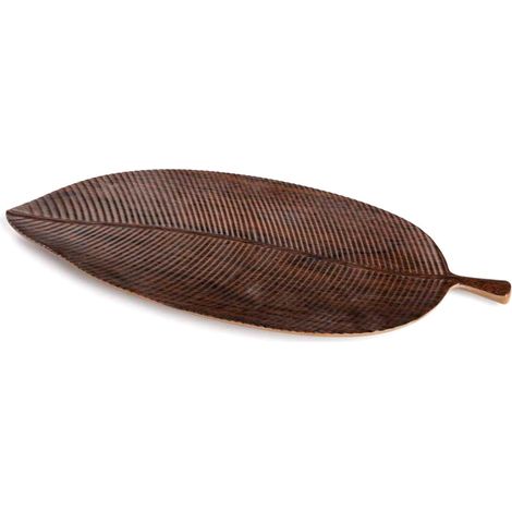Plat Mélamine Feuille Marron 37,5 x 15 cm - Pujadas