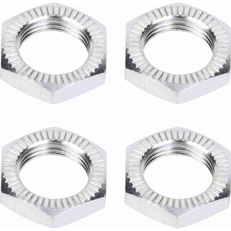 SJLERST Écrous de roue, Écrous de roue en alliage d'aluminium compatibles avec voiture 1/8 RC(Silver) (1/5)