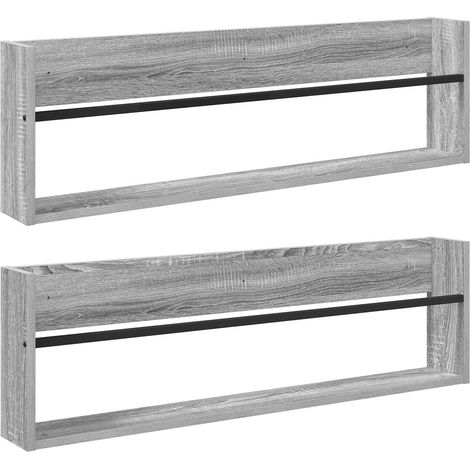 Maison Exclusive - Scaffale per riviste 2 pcs Grigio Sonoma 100 x 12 x 30 cm