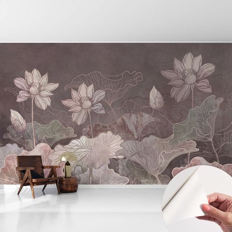 Papier peint autocollant adhésif avec imprimé installation simple qualité excellente sans désordre Botanique paisible 416x254 cm (1/5)