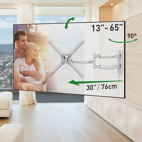 Supp TV 13" - 65" Extra long BIANCO - max 36kg  VESA da75x75 a 400