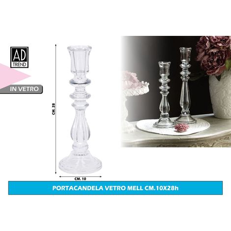 Ad Trend Portacandela D 10 Cm H 28 Cm Vetro Mell