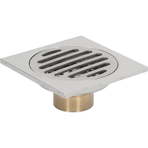 Quadratischer Bodenablauf aus galvanisiertem Metall mit hohem Durchfluss und Abdeckung für Dusche und Badezimmer (1/5)