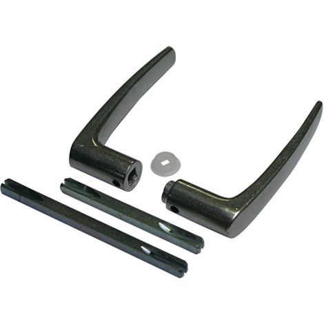 Duval – Béquille double 1 entrée aluminium multipose pour carré 6 ou 7 mm – Finition aluminium poli – Fixation par vis pointeau