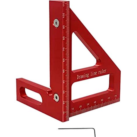 RèGle de Mesure Multi-Angle 3D RèGle de Ligne de Dessin en Alliage D'Aluminium à 45/90 DegréS Outil de Mesure de Mise en Page de Haute PréCision (1/5)