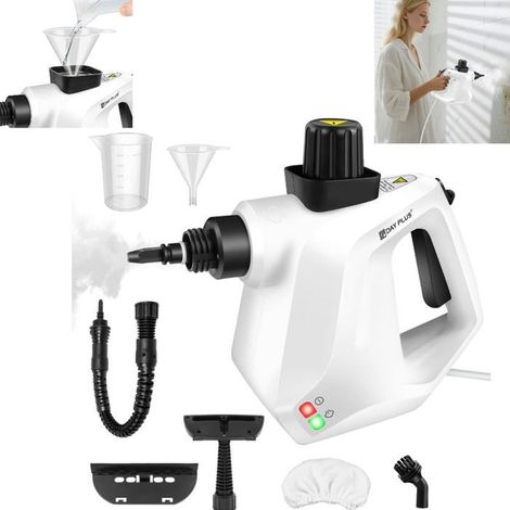 Portable steam cleaner, 400ml tank, 28g/min output, with safety lock, deep cleaning.
