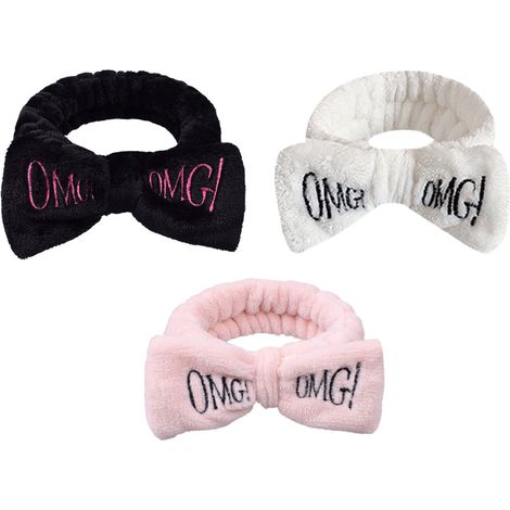 3 bandeaux de spa, en flanelle et fibre, 22 cm x 15 cm x 110 cm, pour le nettoyage du visage, la douche, femmes et filles (1/5)