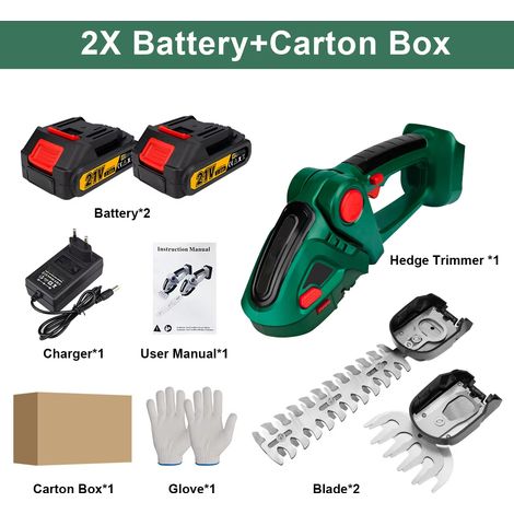 2 en 1 taille-haie électrique 20000 tr/min tondeuse à gazon domestique portable ciseaux de jardin outil électrique pour Makita 18V batterie broche-2 Type de batterie-A (1/5)