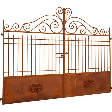 Outdoor iron gate 320x245x8 cm Wrought iron entrance gate with antique finish Unique piece Large outdoor garden gate (1/5)