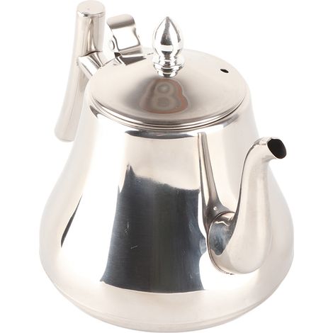 Bouilloire en acier inoxydable de qualité supérieure, théière et cafetière avec filtre, 1,2L, pour hôtel et restaurant. (1/5)