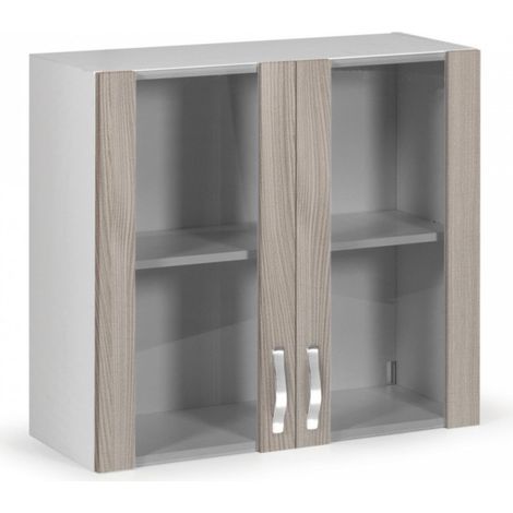 Wandschrank mit zwei Ulmentüren aus Melaminholz H.72x80x32 cm