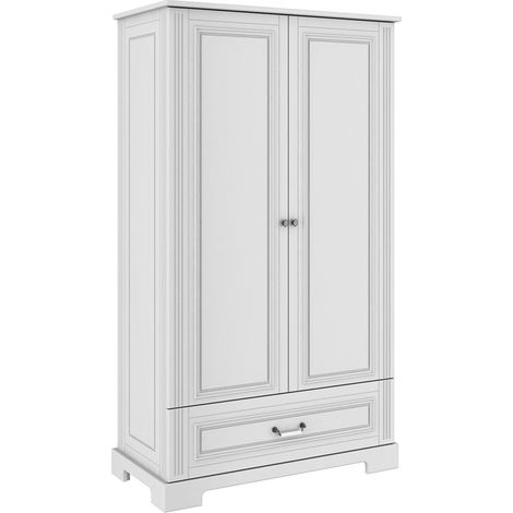 Schrank mit 1 Schublade und 2 Türen, Weiß, 180cm (1/5)