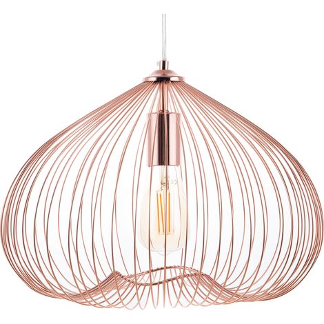 Lámpara de techo colgante pantalla ovalada de metal cobrizo cocina industrial dormitorio Tordino